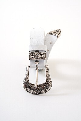 Çift Zımbalı Beyaz Kemer - Thumbnail