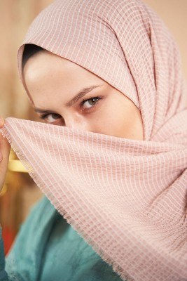 Bombe Serisi Çizgili Bej Şal - Thumbnail