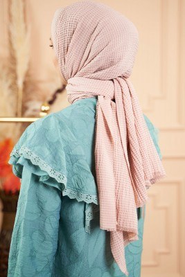 Bombe Serisi Çizgili Bej Şal - Thumbnail