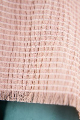 Bombe Serisi Çizgili Bej Şal - Thumbnail