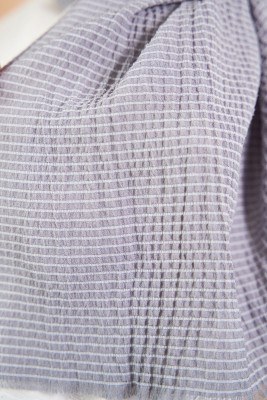 Bombe Serisi Çizgili Gri Şal - Thumbnail