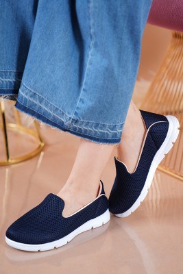 Bayan Fileli Lacivert Spor Ayakkabı - Thumbnail