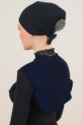 Tesettür Lacivert Boyunluk - Thumbnail