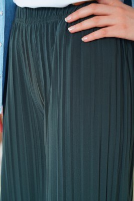 Piliseli Lazer Kesim Füme Pantolon - Thumbnail