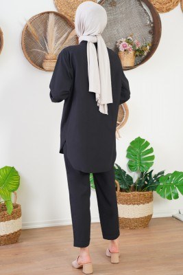 Arzu Serisi Hakim Yaka Siyah İkili Takım - Thumbnail