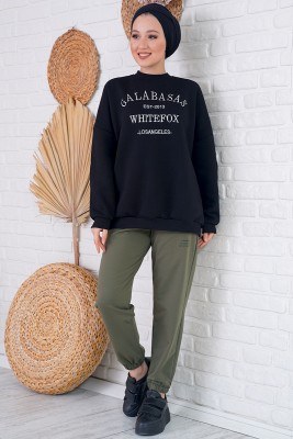 Paça Lastikli Haki Eşofman Altı - Thumbnail