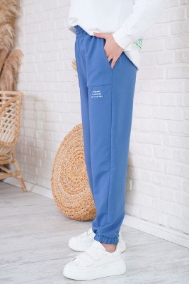 Paça Lastikli İndigo Eşofman Altı - Thumbnail