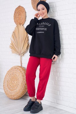 Paça Lastikli Kırmızı Eşofman Altı - Thumbnail