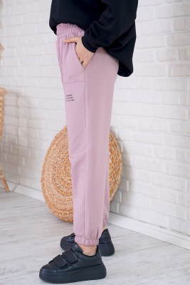 Paça Lastikli Pudra Eşofman Altı - Thumbnail