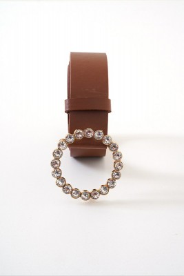 Gold Parlak Tokalı Taba Kemer - Thumbnail