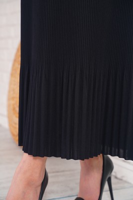 İnce Pliseli Siyah Etek - Thumbnail