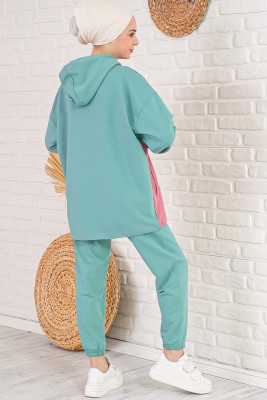 Fastrun Fermuarlı Mint Yeşili İkili Takım - Thumbnail