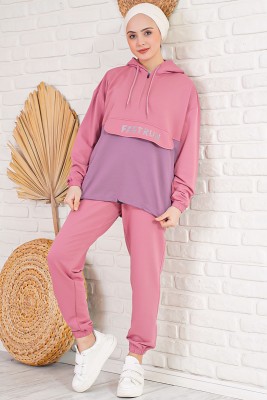 Fastrun Fermuarlı Gül Kurusu İkili Takım - Thumbnail