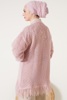  Püsküllü Pudra Hırka - Thumbnail