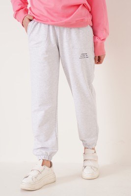 Paça Lastikli Gri Eşofman Altı - Thumbnail