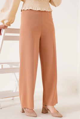 Bol Paça Camel Kanvas Pantolon - Thumbnail