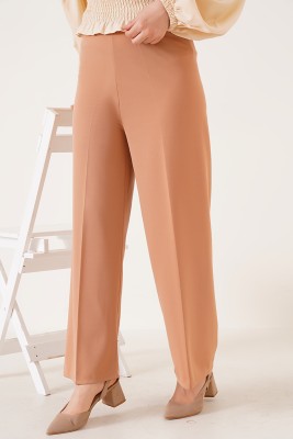 Bol Paça Camel Kanvas Pantolon - Thumbnail