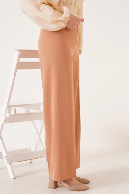 Bol Paça Camel Kanvas Pantolon - Thumbnail