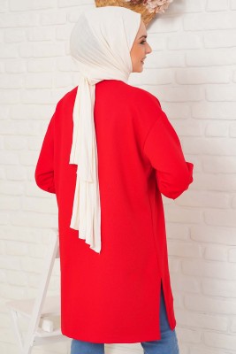 Stay With Me Baskılı Kırmızı Tunik - Thumbnail