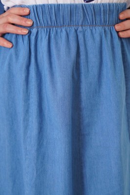 Beli Lastikli Kot Mavisi Etek - Thumbnail