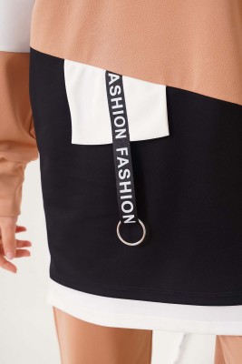 Fashion Etiketli Latte İkili Takım - Thumbnail