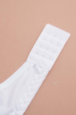 Dantel Detaylı Fiyonklu Toparlayıcı Sütyen Beyaz - Thumbnail