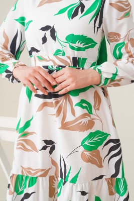 Areka Serisi Yeşil Elbise - Thumbnail