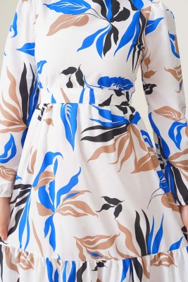 Areka Serisi Saks Elbise - Thumbnail