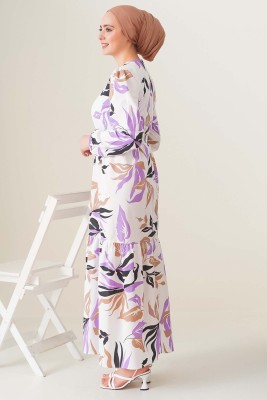 Areka Serisi Lila Elbise - Thumbnail