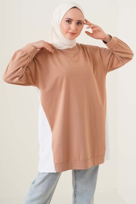 Sırtı Garnili Camel Tunik - Thumbnail