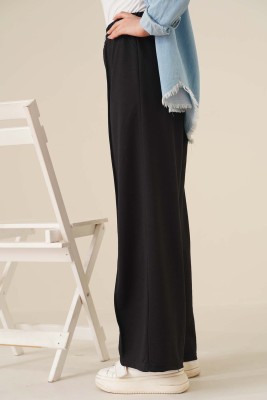 Balance Armalı Bol Paça Pantolon Siyah - Thumbnail