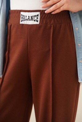 Balance Armalı Bol Paça Pantolon Kahve - Thumbnail