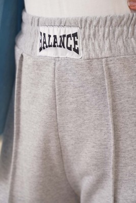 Balance Armalı Bol Paça Pantolon Gri - Thumbnail