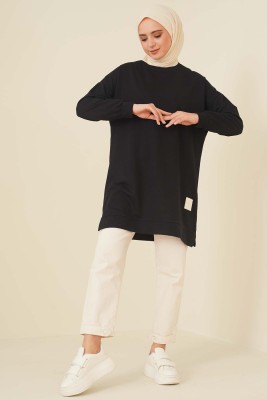Salaş Armalı Tunik Siyah - Thumbnail