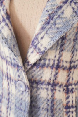 Astarlı Tek Düğmeli Kaban Buz Mavisi - Thumbnail