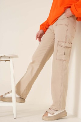 Cepli Kargo Pantolon Bej - Thumbnail