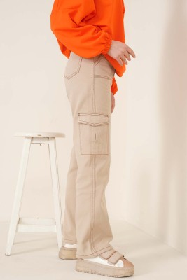 Cepli Kargo Pantolon Bej - Thumbnail
