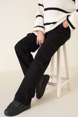 Cepli Kargo Pantolon Siyah - Thumbnail