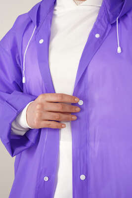 Su Geçirmez Yağmurluk Mor - Thumbnail