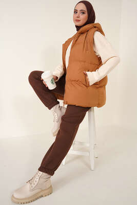 Üç Cepli Şişme Yelek Taba - Thumbnail