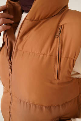 Üç Cepli Şişme Yelek Taba - Thumbnail