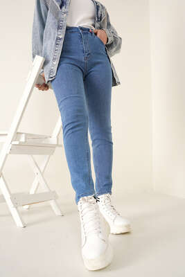 Dar Paça Skinny Jean Pantolon Açık Mavi - Thumbnail