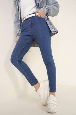 Skinny Jean Likralı Pantolon Koyu Mavi - Thumbnail