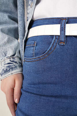 Skinny Jean Likralı Pantolon Koyu Mavi - Thumbnail