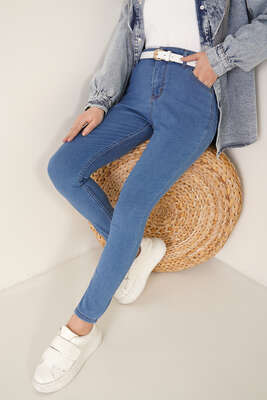 Skinny Jean Likralı Pantolon Açık Mavi - Thumbnail