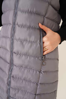 Cep Fermuarlı Şişme Yelek Antrasit - Thumbnail