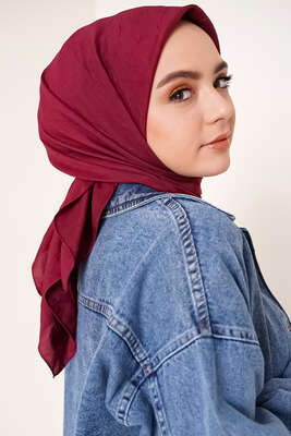 Bambu Kraş Eşarp Bordo - Thumbnail