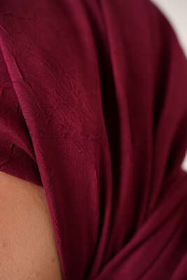 Bambu Kraş Eşarp Bordo - Thumbnail