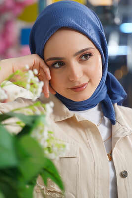 Pazarium - Mio Caz Eşarp İndigo