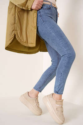 Dar Paça Likralı Pantolon Kar Orta - Thumbnail